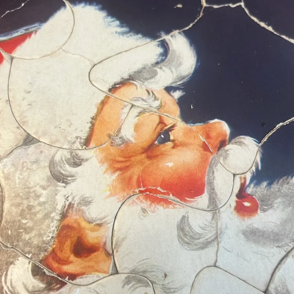 Vintage 1957 Santa Tray Puzzle. Whitman Publishing; Florence Sarah Winship